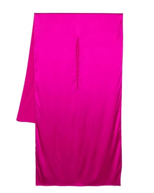 Gianluca Capannolo Pink Cut-Out Detail Silk-Blend Scarf