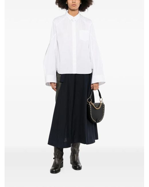 Sacai White Flared-Sleeve Shirt