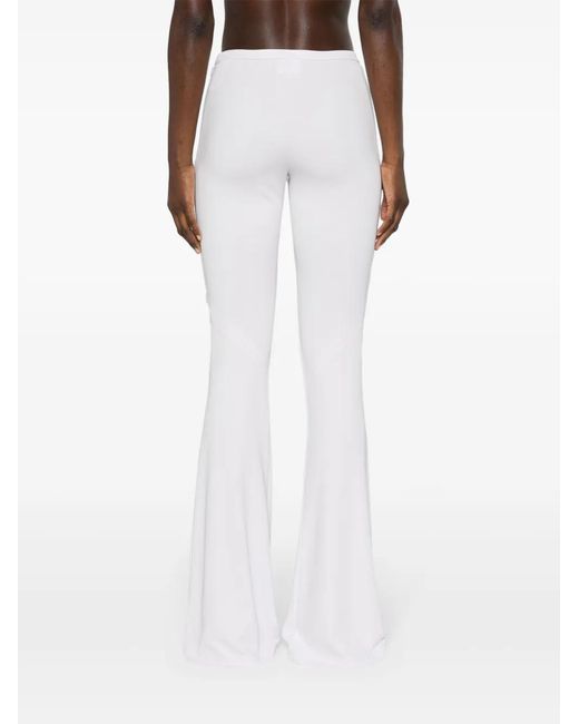 Courreges White Logo-appliqué Bootcut Trousers - Women's - Elastane/viscose