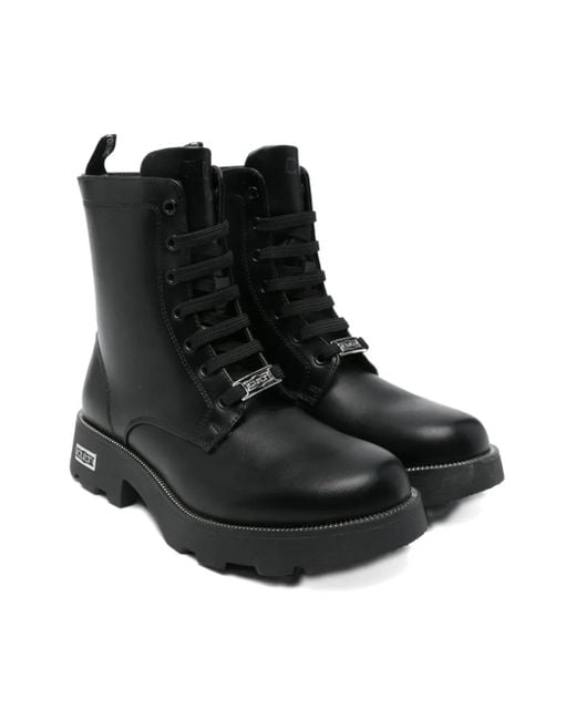 Cult レースアップ レザーブーツ Black