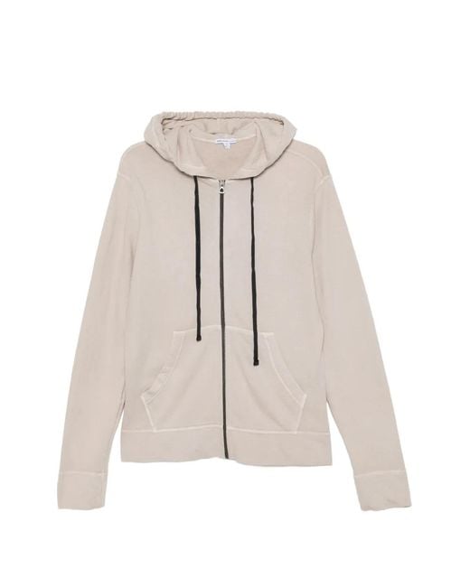 James Perse White French Terry Hoodie for men