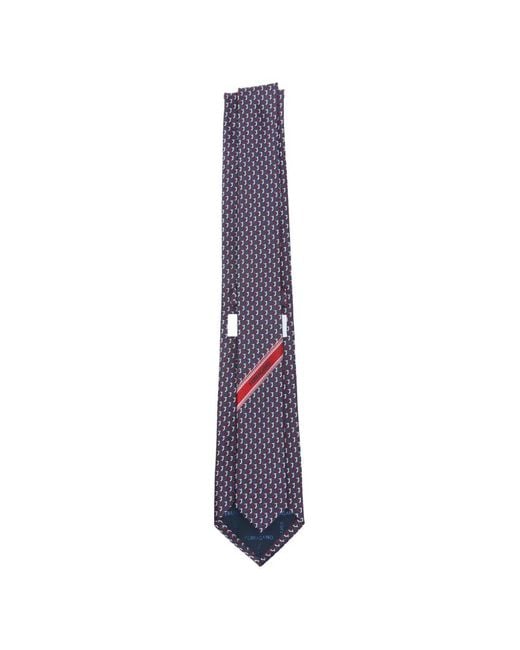 Ferragamo Purple Bicolor Gancini Jacquard Tie for men