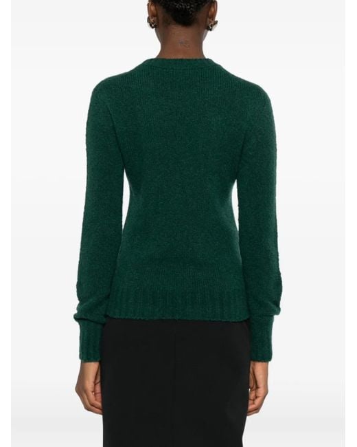 Scaglione Green Rundhals-Pullover Mit Puffärmeln