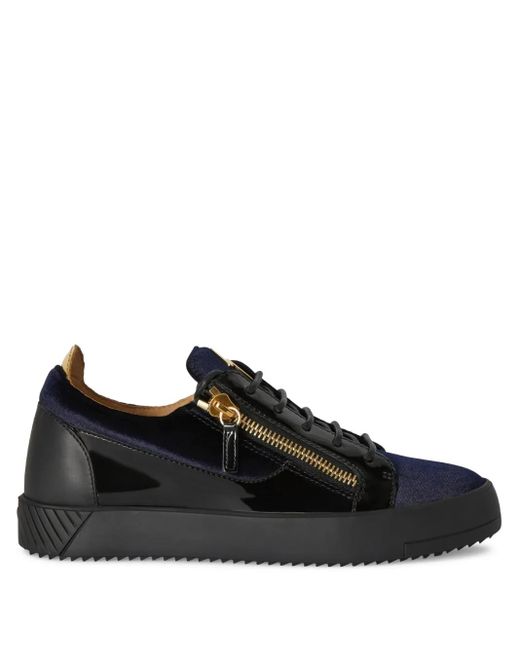 Giuseppe Zanotti Black Frankie Double-Zip Low-Top Sneakers for men