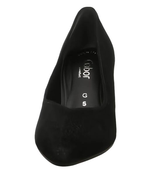 Gabor Black Glitter-Detail Block-Heel Pumps