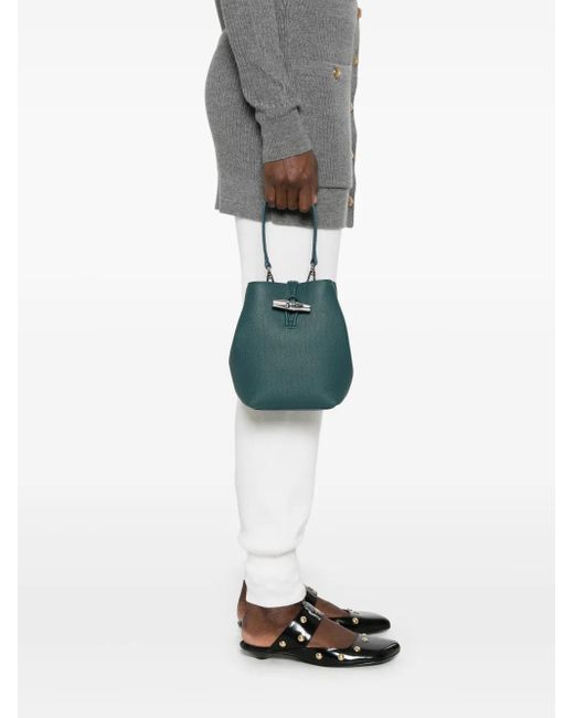 Longchamp Blue Le Roseau Xs Bucket Bag