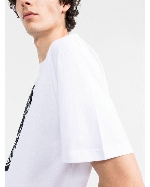 Camiseta con logo estampado Balmain de hombre de color White