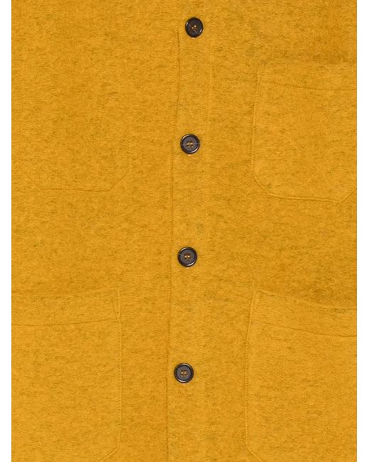 Universal Works Yellow Fleece-Pocket Cardigan for men