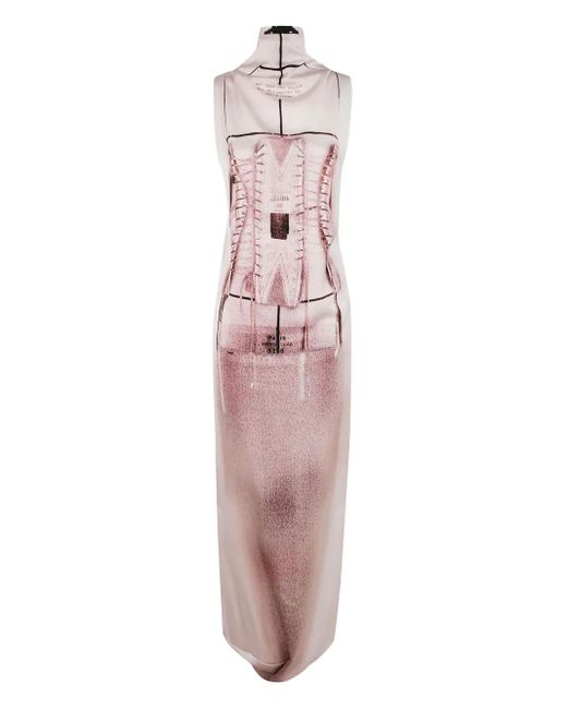 Robe Longue À Design Sans Manches Jean Paul Gaultier en coloris Pink