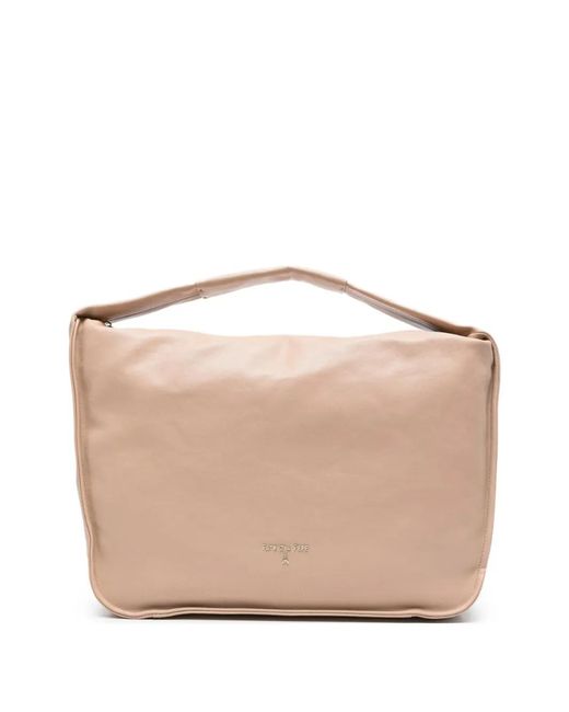 Patrizia Pepe Natural Large Leather Shoulder Bag
