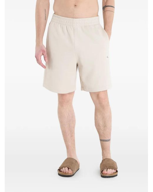 Calvin Klein Natural Logo-Patch Elasticated-Waist Shorts for men