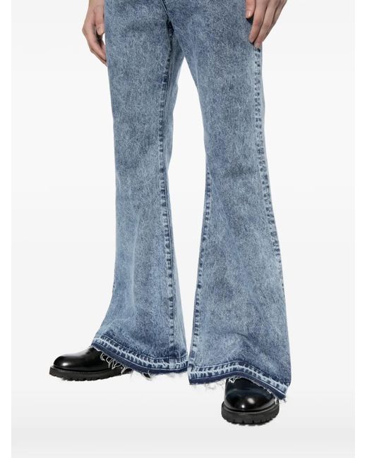 Junya Watanabe Blue Frayed-Hem Jeans for men