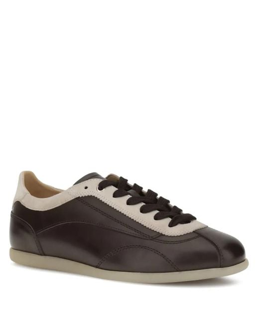 メンズ Brunello Cucinelli レースアップ レザースニーカー Brown