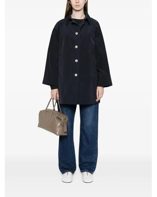 Herno Black Cotton Polyester Trench Coat