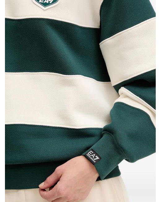 EA7 Green Sweat À Rayures