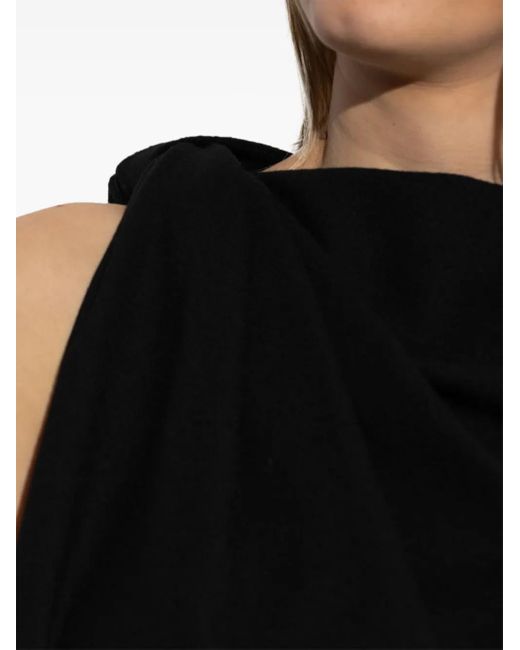 McQueen Black Elegant 100% Wool Dress