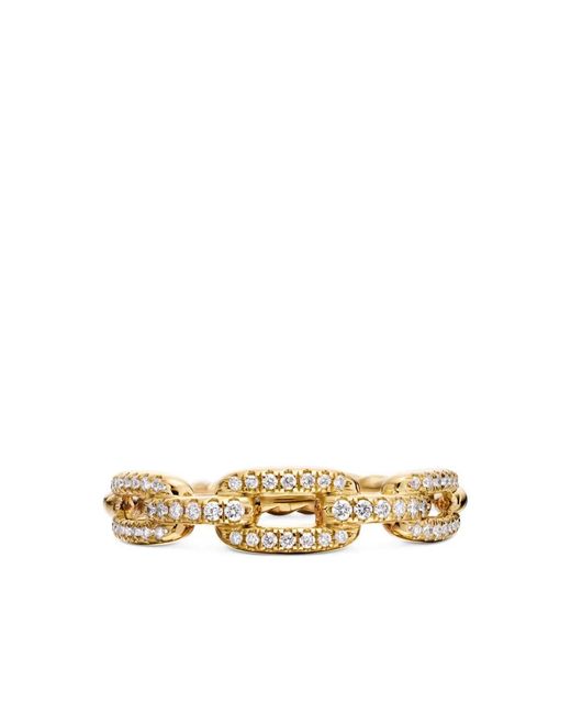 David Yurman Multicolor 18Kt Stax Chain Link Diamond Ring (4.5Mm)