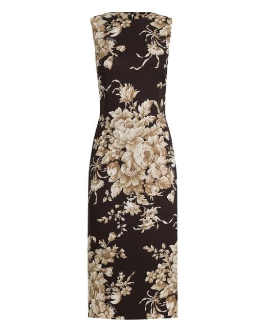 Dolce & Gabbana フローラル ノースリーブドレス Black