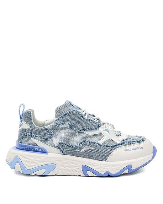 Karl Lagerfeld Blue Blaze Strike Denim Patchwork Sneakers