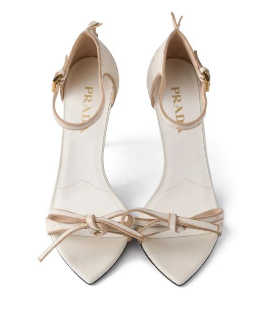 Sandalias con lazo Prada de color White