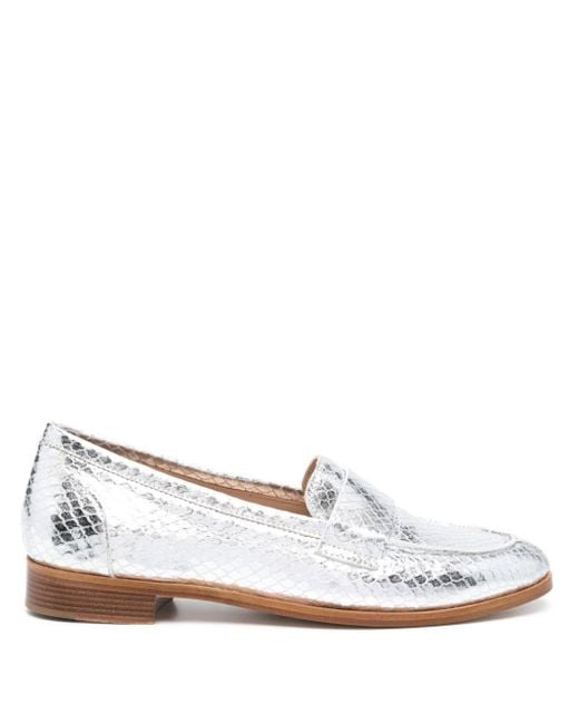 P.A.R.O.S.H. White Snake-effect Loafers