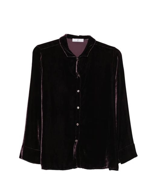 Whyci Fluwelen Blouse in het Black