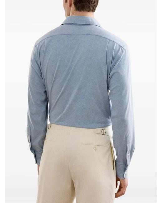 Ralph Lauren Blue Knit Piqué Shirt for men