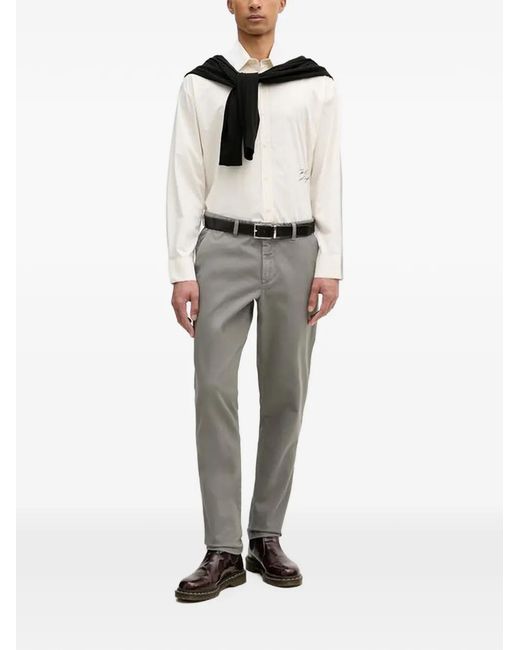 Benetton Gray Micro-Patterned Trousers for men