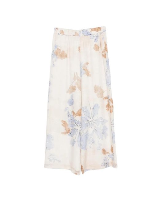 Seventy White Floral Trousers