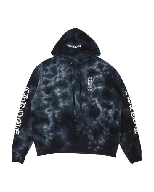 Chrome Hearts Blue Horseshoe-Print Hoodie for men