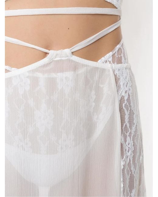 Amir Slama White Lace Maxi Skirt
