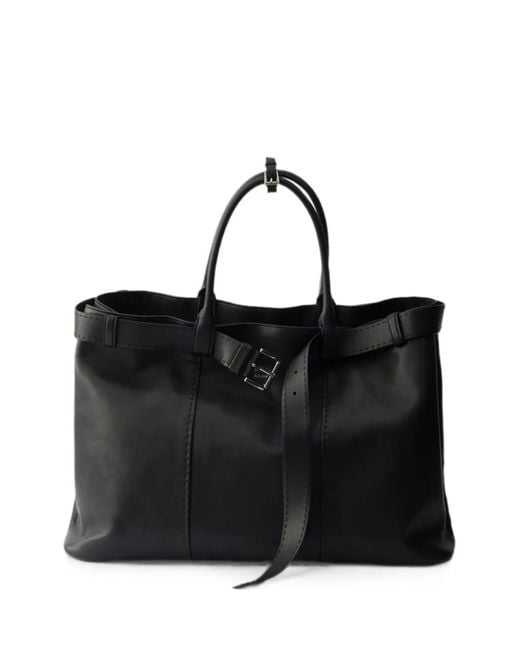 Prada Black Buckle Antiqued Nappa Leather Bag for men