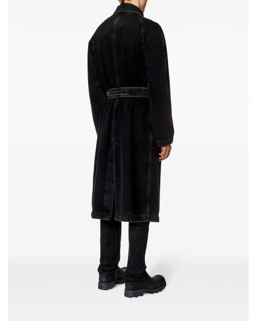 メンズ DIESEL D-delirious-d デニムコート Black