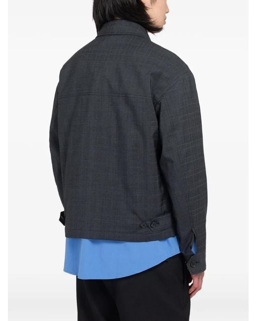 mfpen Blue Mail Checked Jacket for men