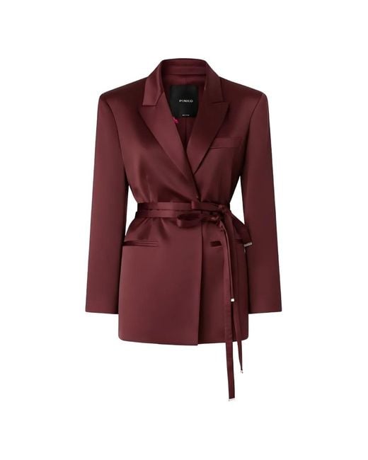 Pinko Red Rapa Belted Jacket