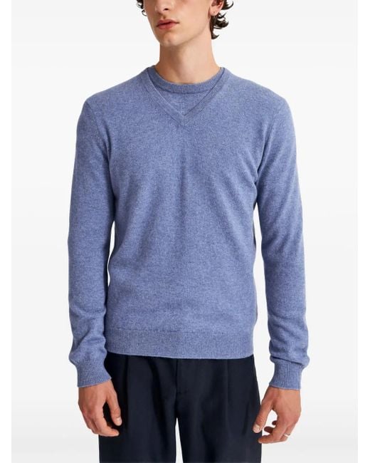 Pringle of Scotland Blue Cerulean Cashmere V-Neck Sweater for men