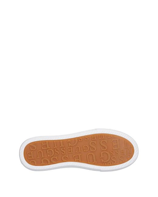 Guess White Baskets À Plaque Logo