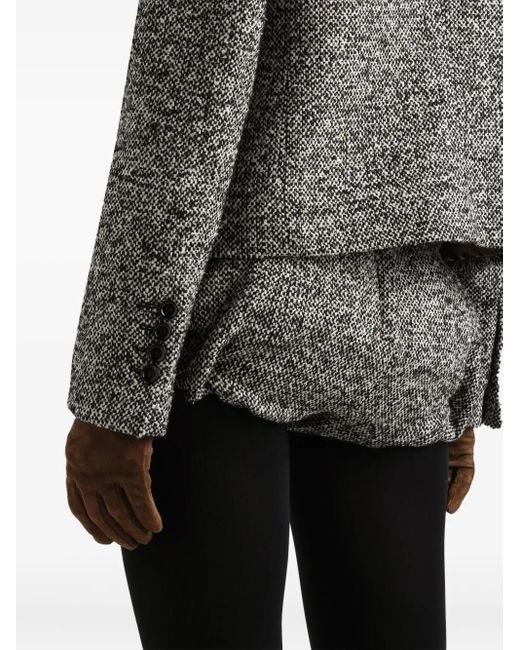 Dolce & Gabbana Gray Dotted Wool Blend Jacket