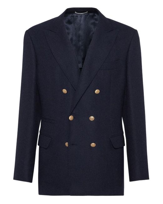 メンズ Brunello Cucinelli デコンストラクテッド ジャケット Blue