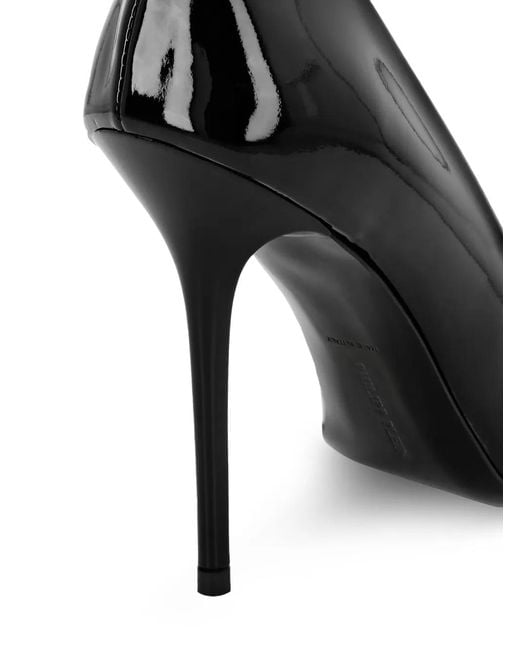Philipp Plein Black 105Mm Pointed-Toe Leather Pumps
