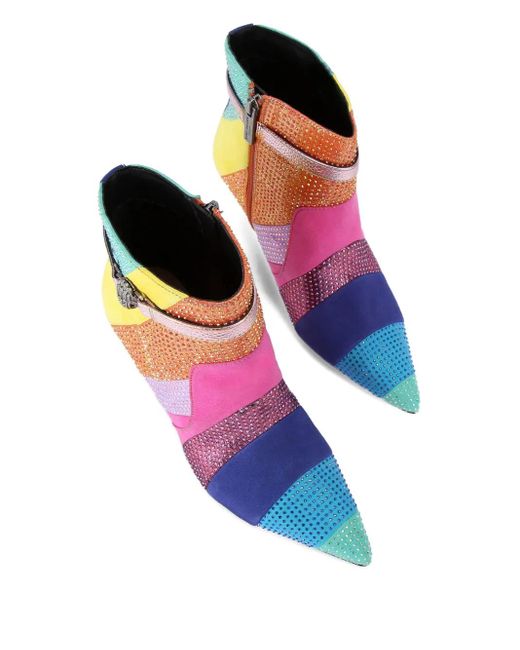 Kurt Geiger Blue 65Mm Kensington Embellished Ankle Boots
