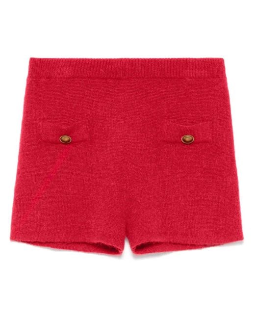 Twinset Red Knitted High-Waist Emily Shorts