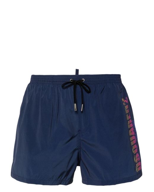 DSquared² Blue Logo-print Swim Shorts for men