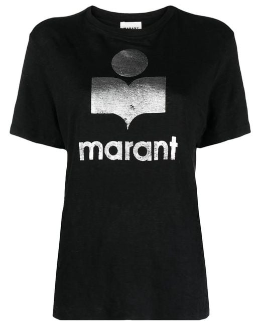 Isabel Marant Black Zewel Logo Cotton T-Shirt