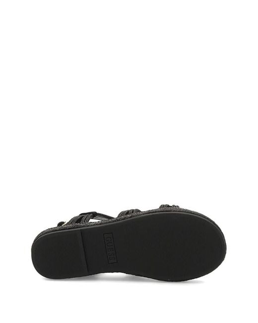 Guess Black Kalore Braided Strappy Sandals