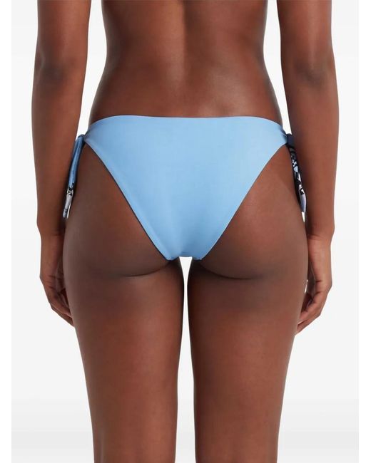 Twinset Blue Reversible Floral-Print Bikini Bottoms