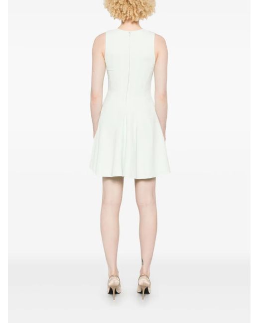 Elisabetta Franchi White Floral-Appliqué Crepe Mini Dress