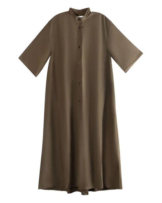 Studio Nicholson Green Button-Front Midi Shirt Dress