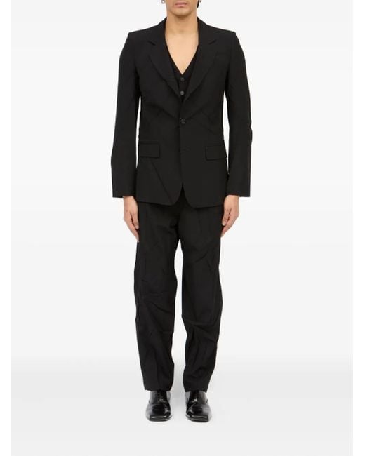 MM6 by Maison Martin Margiela Black Tailored Single-Breasted Blazer for men