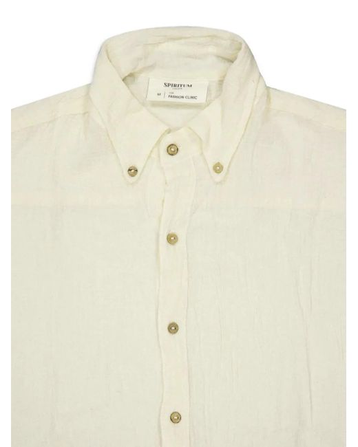 SPIRITUM TULUM White Button-Down Collar Cotton Shirt for men